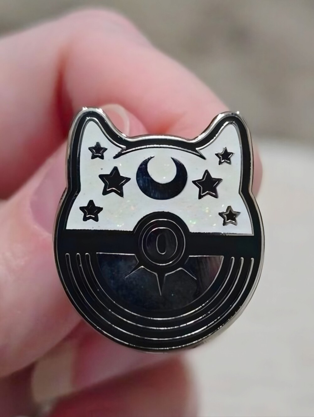 Celestial Kitty Cat Moon Pokeball Stars Crescent Badge Enamel Pin New Card OS